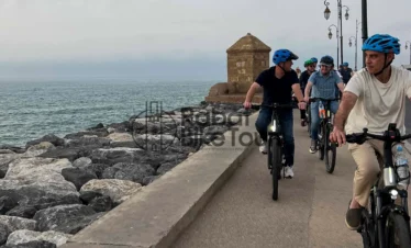 Corporate team building bike tour departure in Rabat with professional guides.