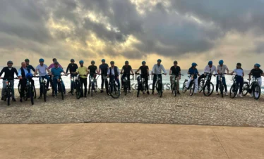 Corporate team building bike tour departure in Rabat with professional guides.