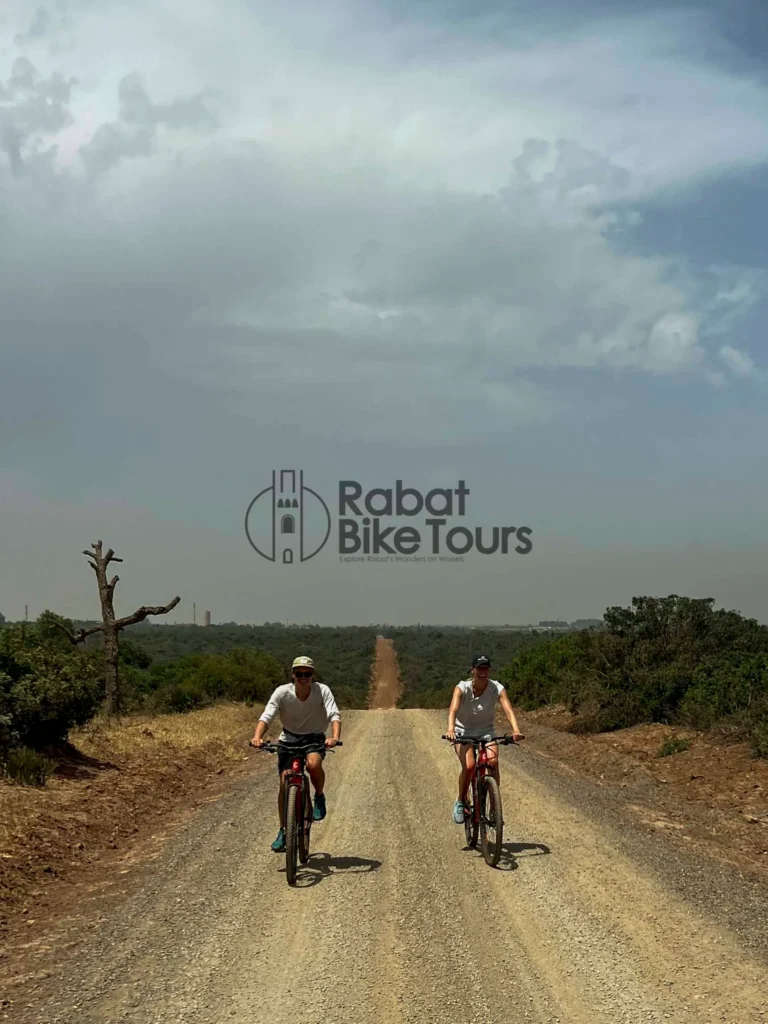 Riders riding through the forest trails of Benslimane.