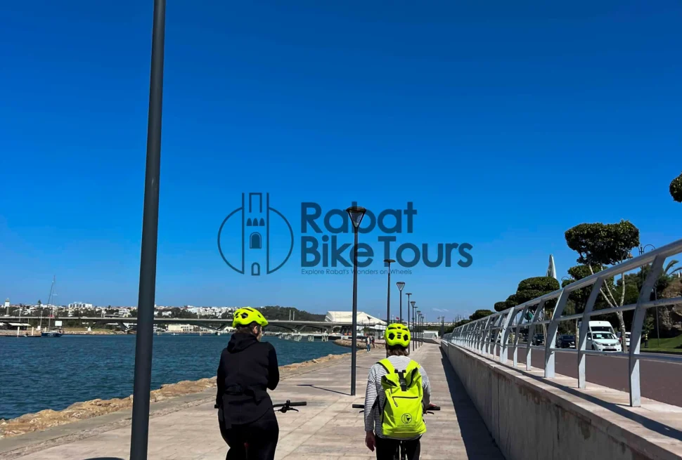 Official licensed Moroccan tourism guide badge worn by Rabat Bike Tours staff.